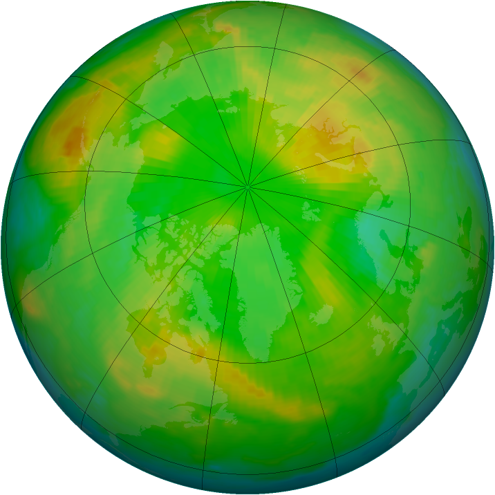 Arctic ozone map for 13 June 1997
